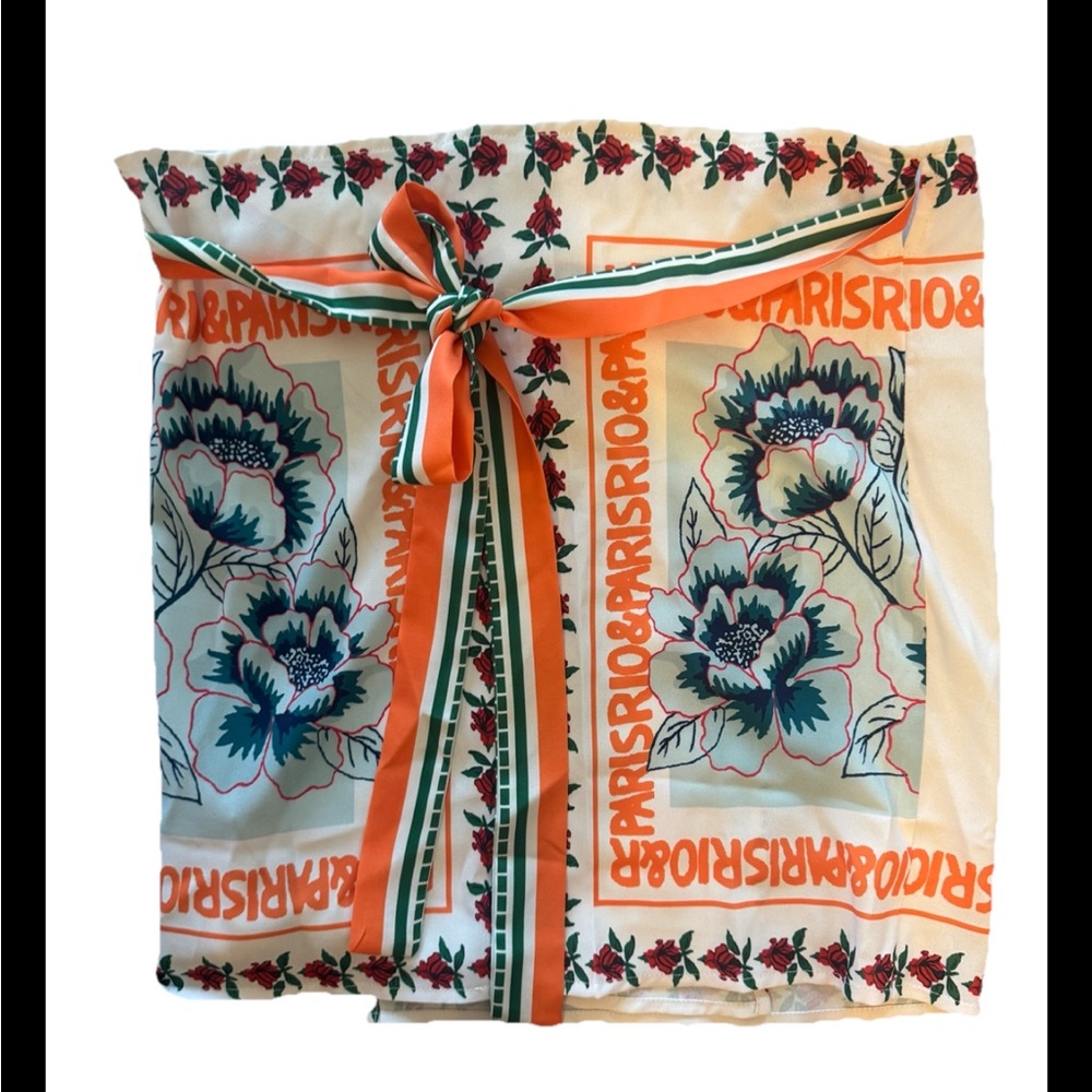 Micas S Skirt Wrap Around White Floral Italy S Date Club Blue Positano Club